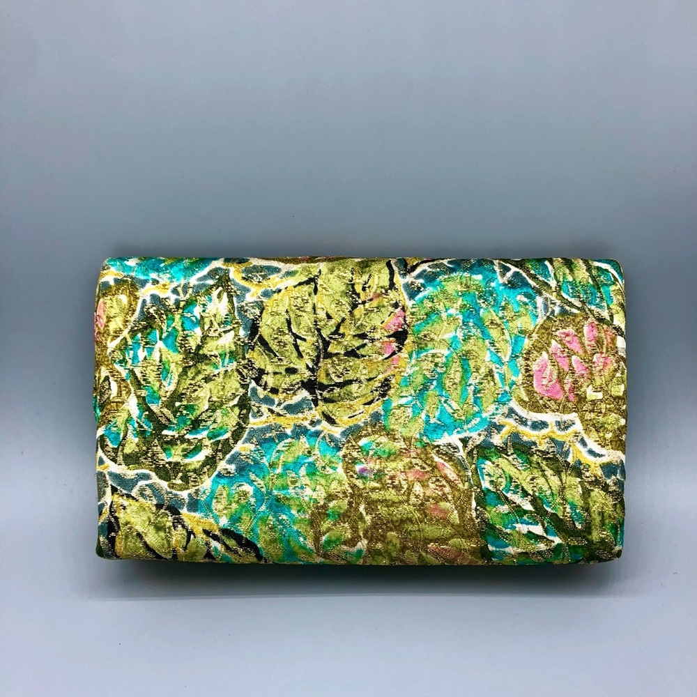 Retro Clutch Purse with gold detail, black tie clutch purse, vintage inspired